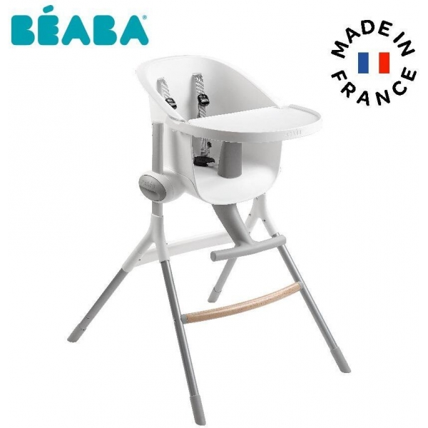 Beaba Up & Down 改良版可調節高腳餐椅 (灰白色/六種高度/五點安全帶)